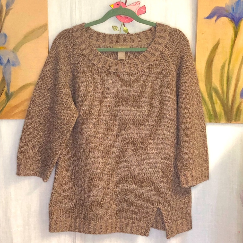 Joan Vass crew neck with sparkly yarn.
